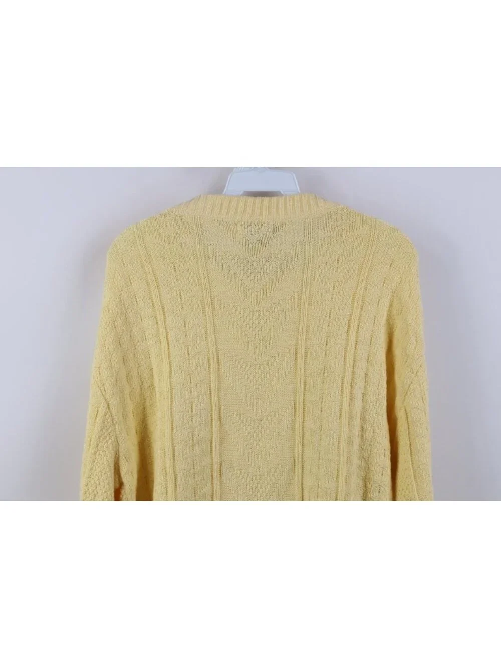 Vintage 90s Streetwear Mens Medium Geometric Cotton Knit Sweater Yellow USA